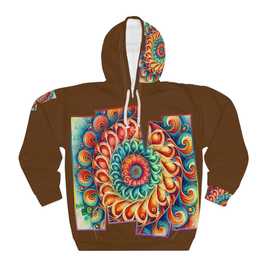 Unisex Pullover Hoodie (AOP) "Abstract Caribbean Print"