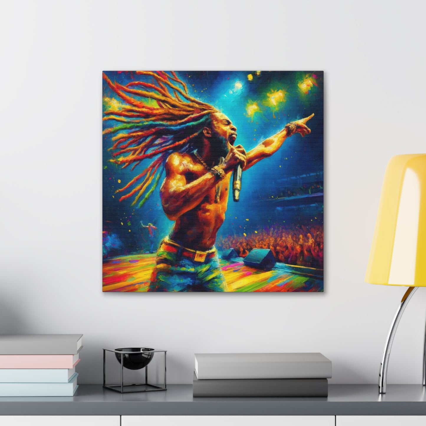 Art Print, Soca Artist, Oil Finish, West Indian Ethnicity, Cultural, Heritage, Semi-Abstract, Canvas Gallery Wrap