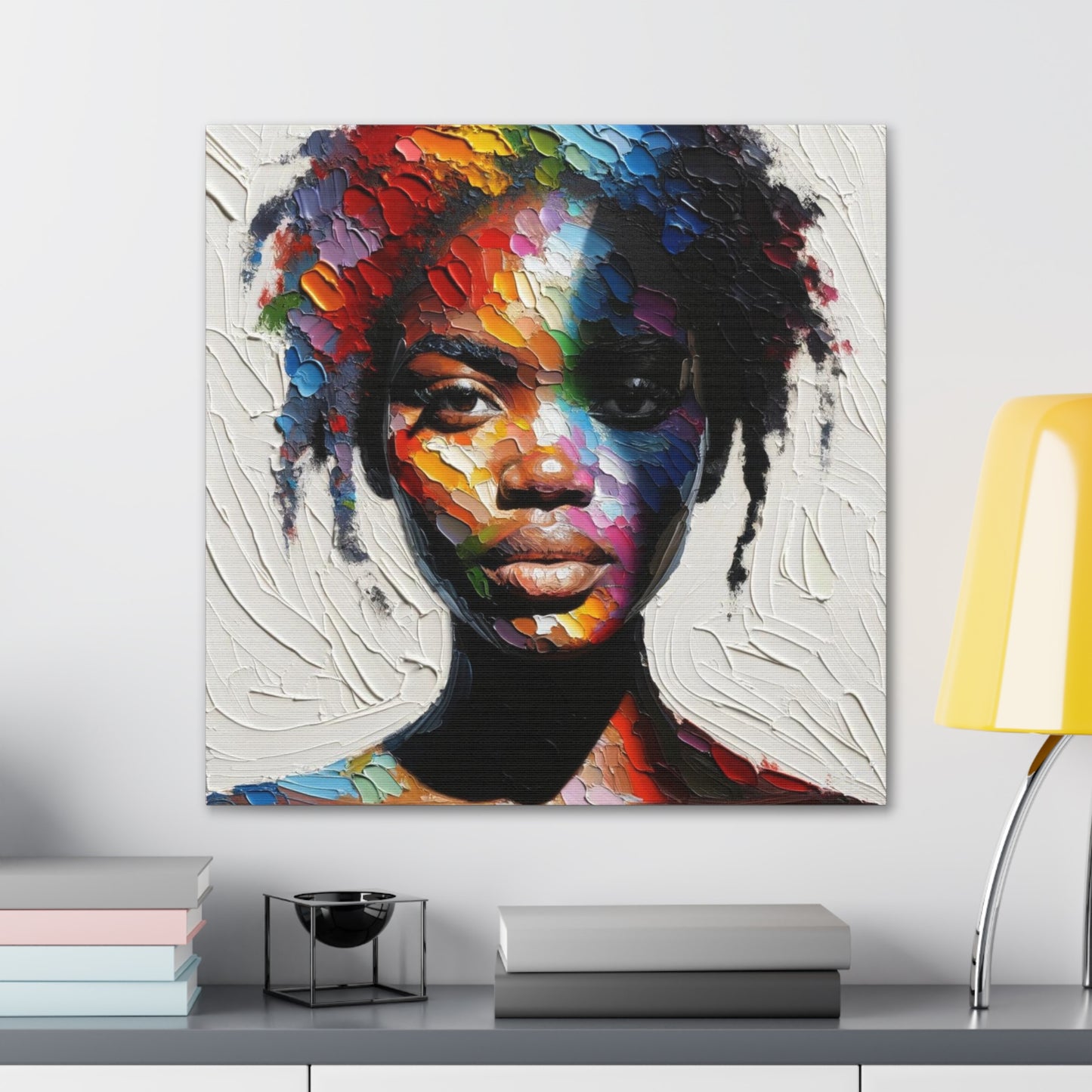 Art Print, Afro-Caribbean Woman, Oil Finish, West Indian Ethnicity, Cultural, Heritage, Semi-Abstract, Canvas Gallery Wrap