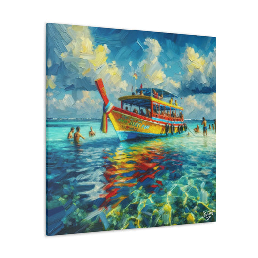 Art Print of Caribbean Beach Scene, Nylon Pool, Tobago, West Indian Art, Canvas Gallery Wraps