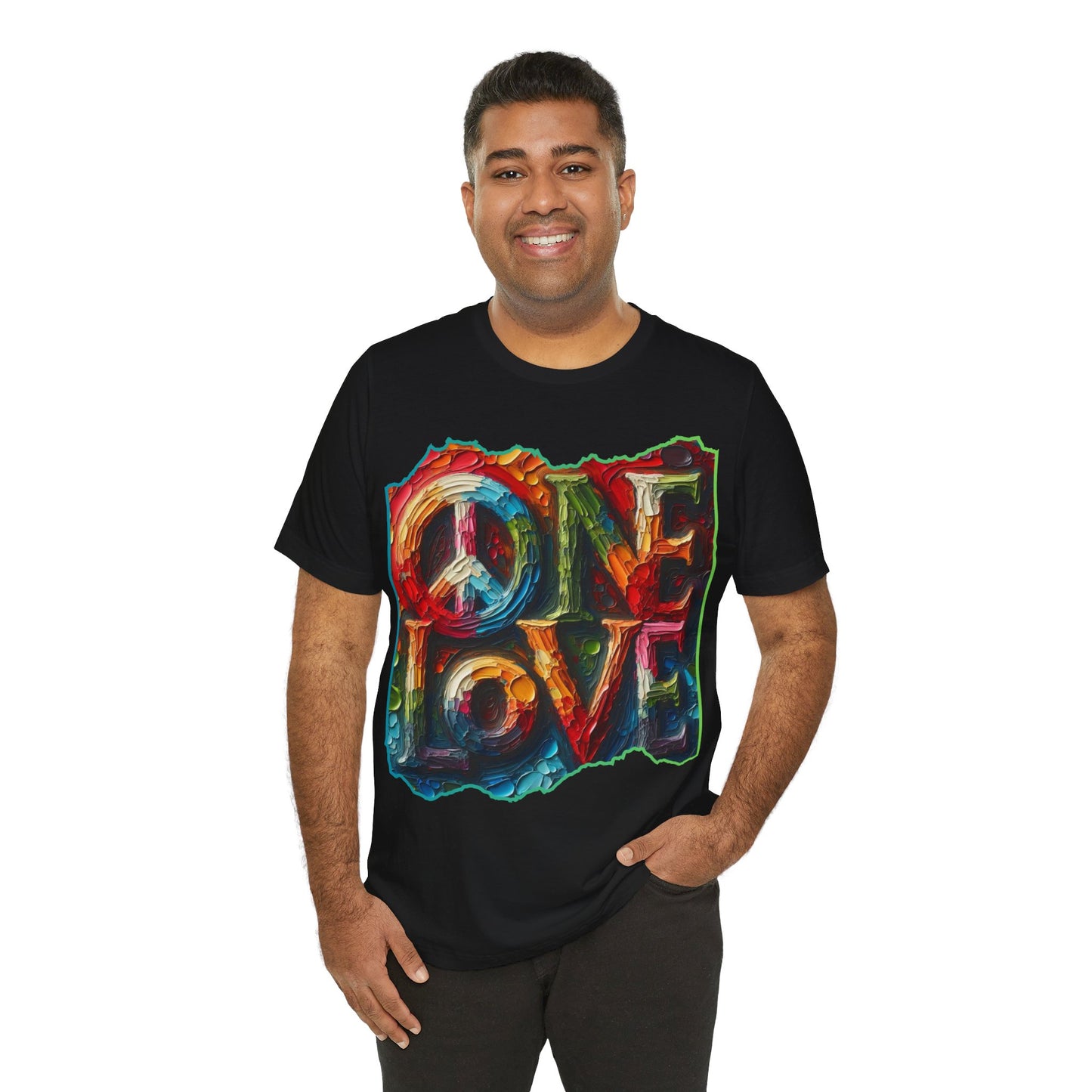 Unisex Jersey Short Sleeve Tee, "One Love" Imposter Syndrome, Mental Wellness, Stress Relief, Self-Awareness, Unity, Inclusion, Anti-Racism, One Love, Inclusion, DEI, Diversity