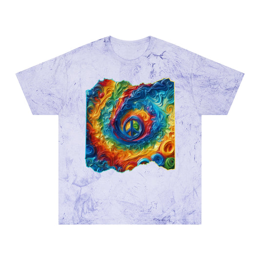 Unisex Color Blast T-Shirt "Peace" One World, Self-Love, Anti-Racism, One Love, Unity, Inclusion, Diversity, Immigrant Outsiders, Cultural Identity, Black Excellence Empowerment, Inspiration