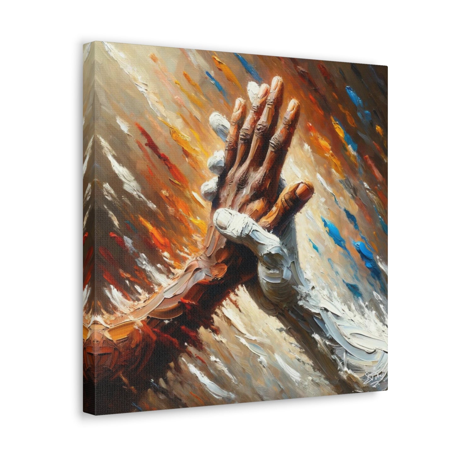 Art Print, "Unity," Oil Finish, One Love, West Indian Ethnicity, Cultural, Heritage, Semi-Abstract, Canvas Gallery Wrap