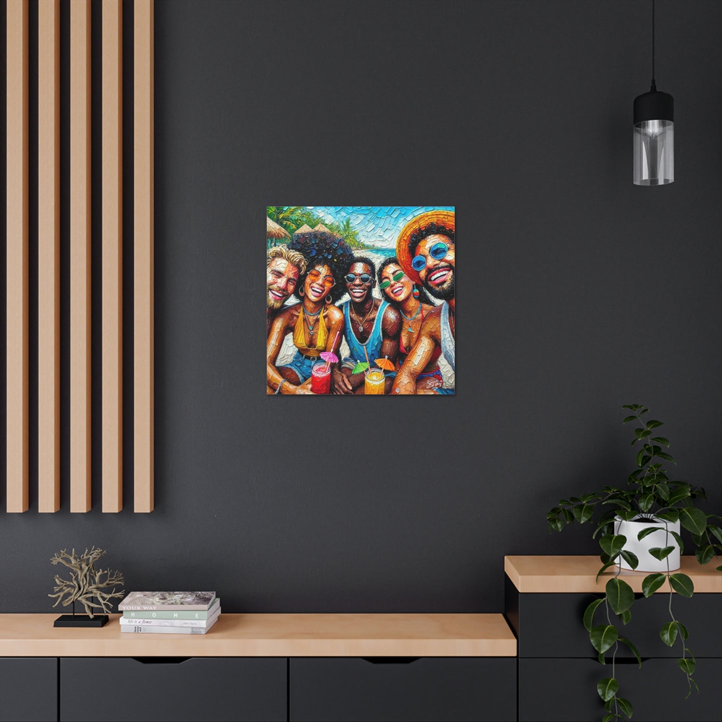 Art Print, Caribbean People, "Melting Pot" Oil Finish, West Indian Ethnicity, Cultural, Heritage, Abstract, Canvas Gallery Wrap