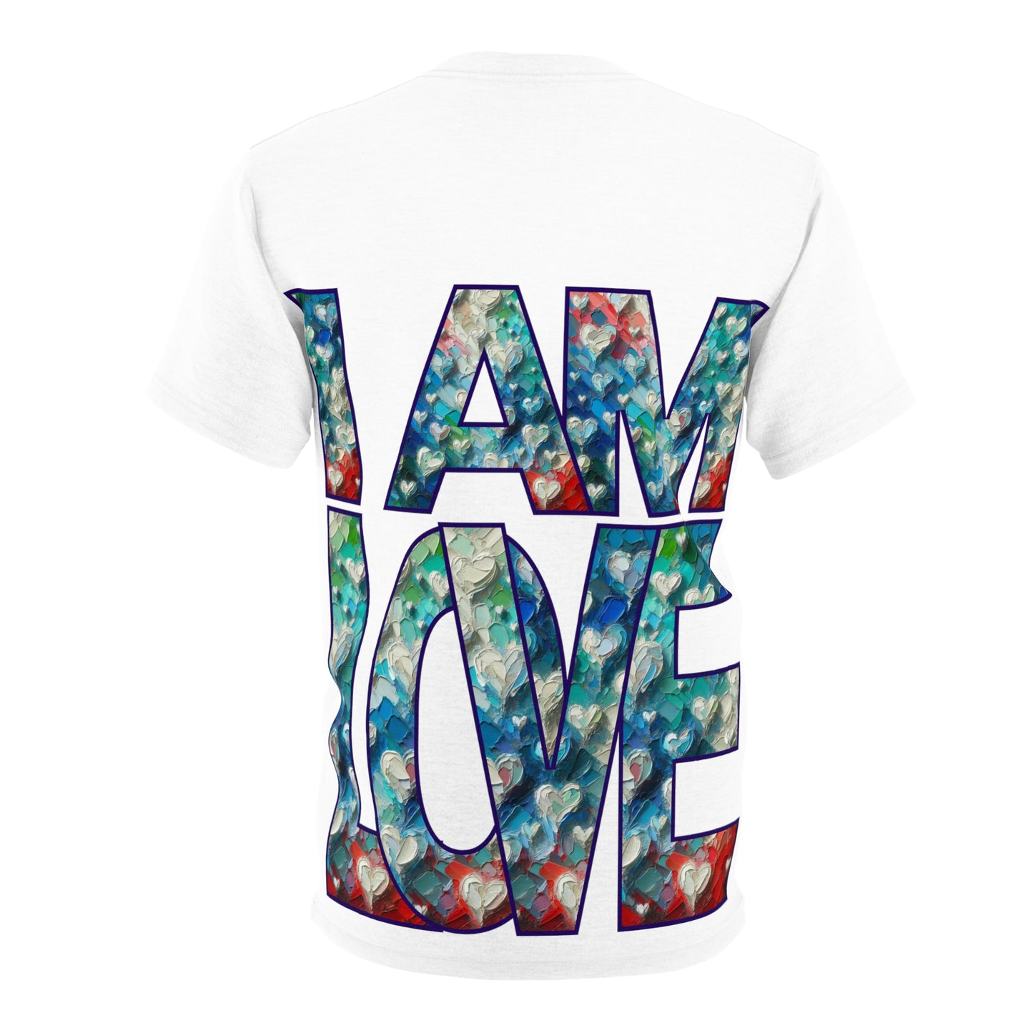 Unisex Cut & Sew Tee (AOP), "I Am Love"