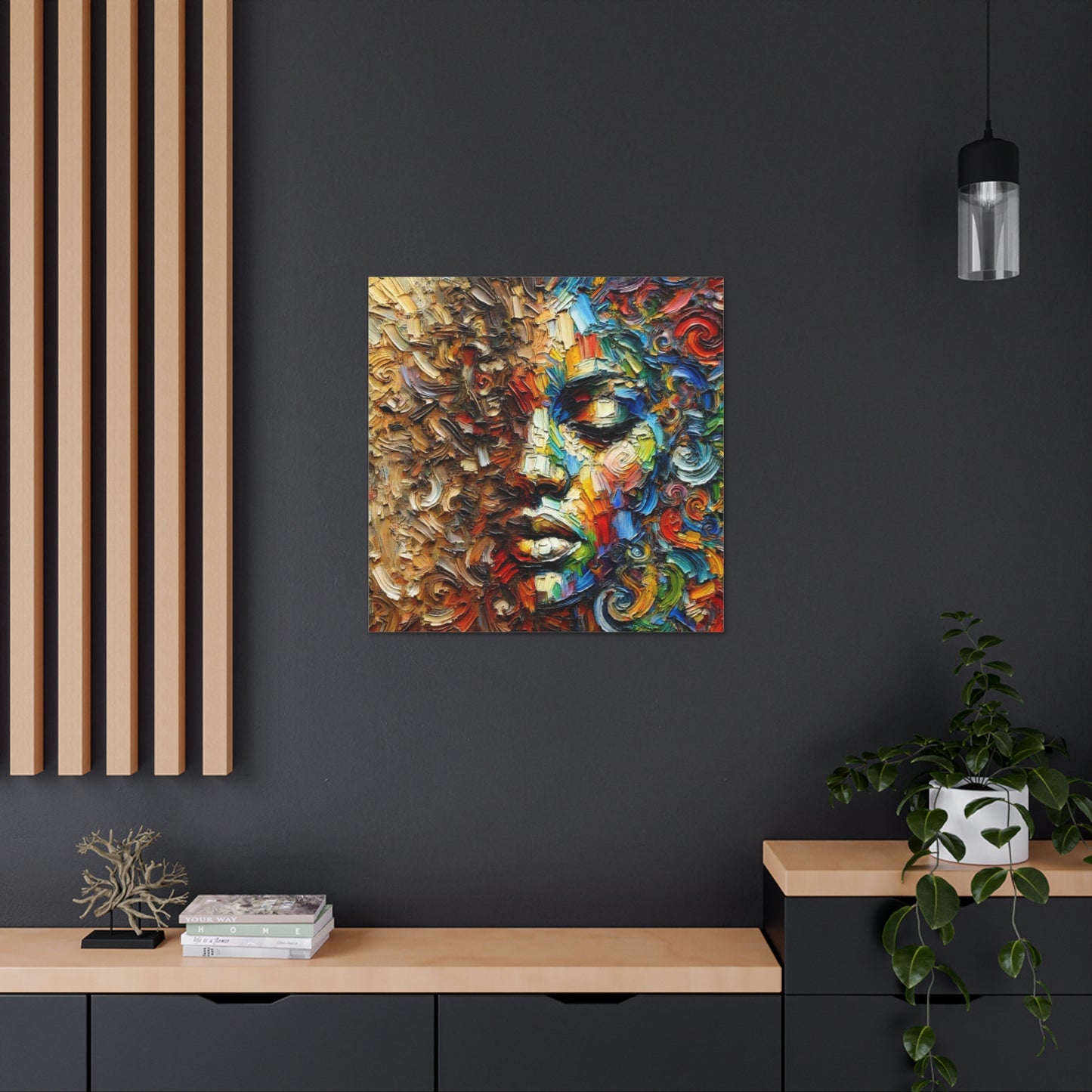 Art Print, African Woman "In Abstraction," Black Roots, Oil Finish, Unity, One Love, Abstract, Canvas Gallery Wrap