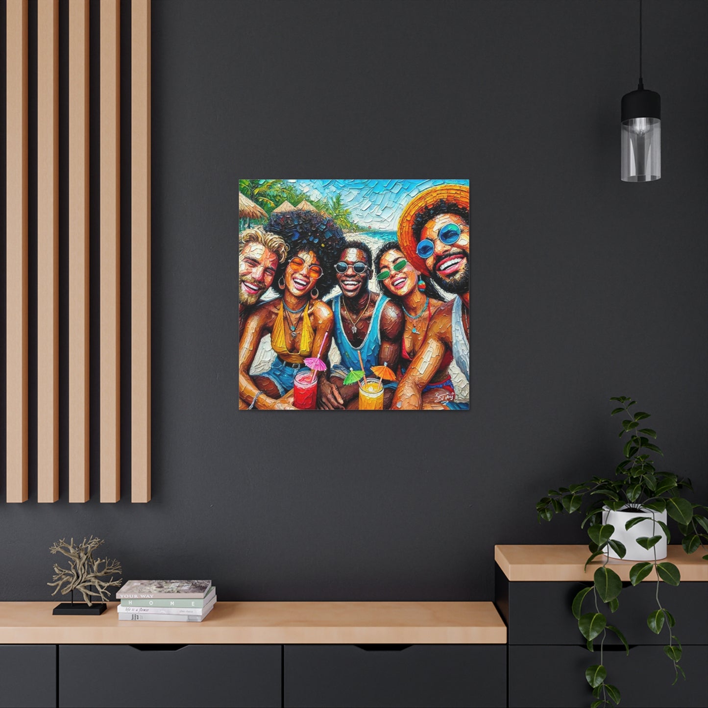 Art Print, Caribbean People, "Melting Pot" Oil Finish, West Indian Ethnicity, Cultural, Heritage, Abstract, Canvas Gallery Wrap