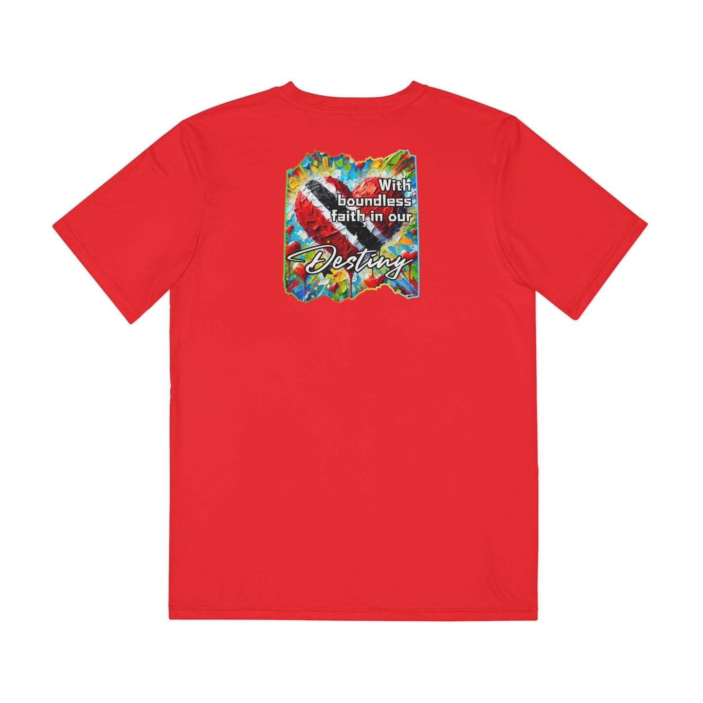 Men's Brushed Polyester Short Sleeve Tee (AOP), "Trini Pride"