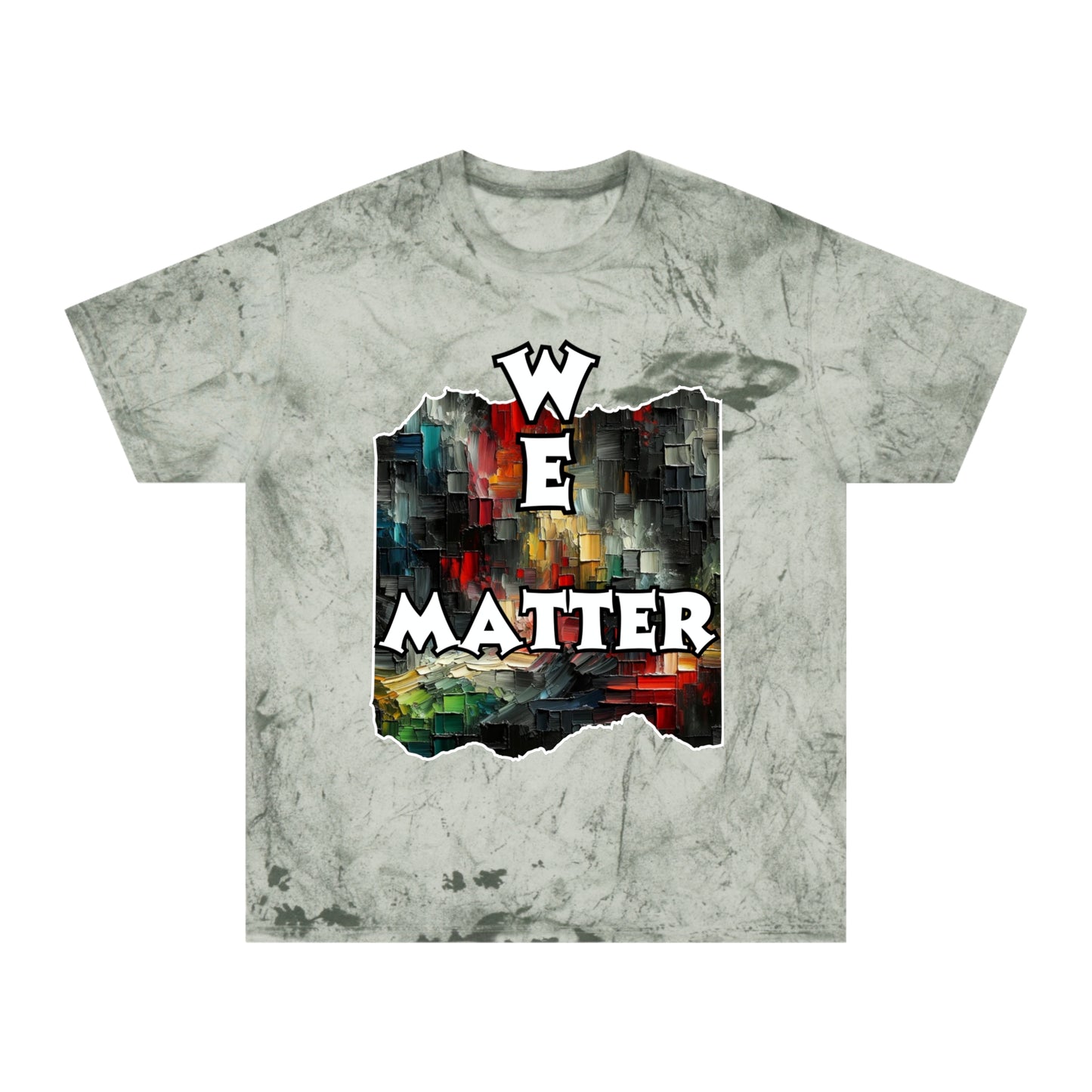 Unisex Color Blast T-Shirt "We Matter" Anti-Racism, Black Consciousness, Black Pride, One Love, Inclusion Diversity, Immigrant Outsiders, FashionWithPurpose, Conscious Clothing, Cultural Identity, Black Inspiration Empowerment