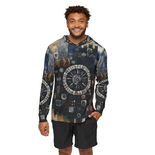 Men's Sports Warmup Hoodie (AOP), African Abstract Print