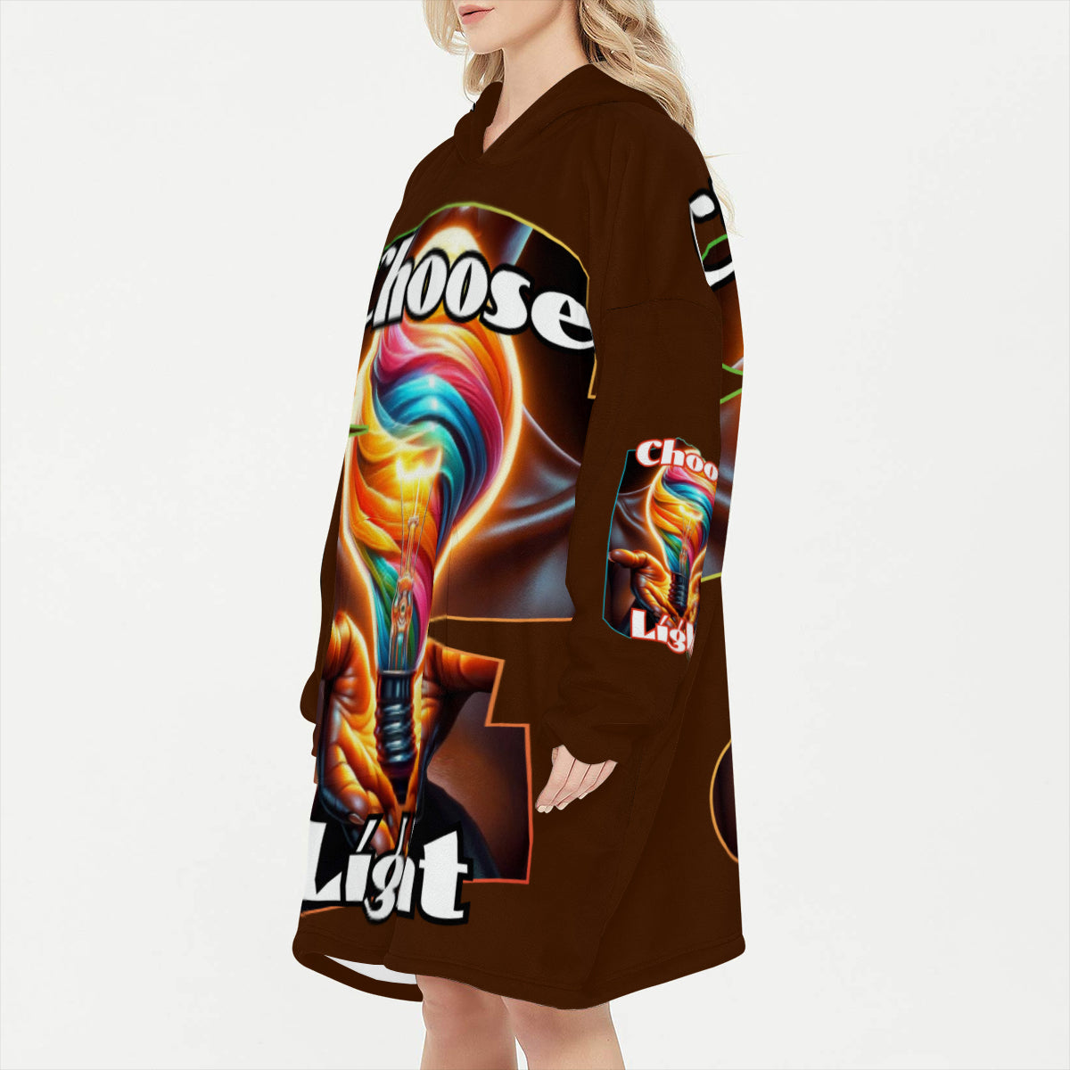 Flannel Sleeper Blanket Hoodie | "Choose Light"