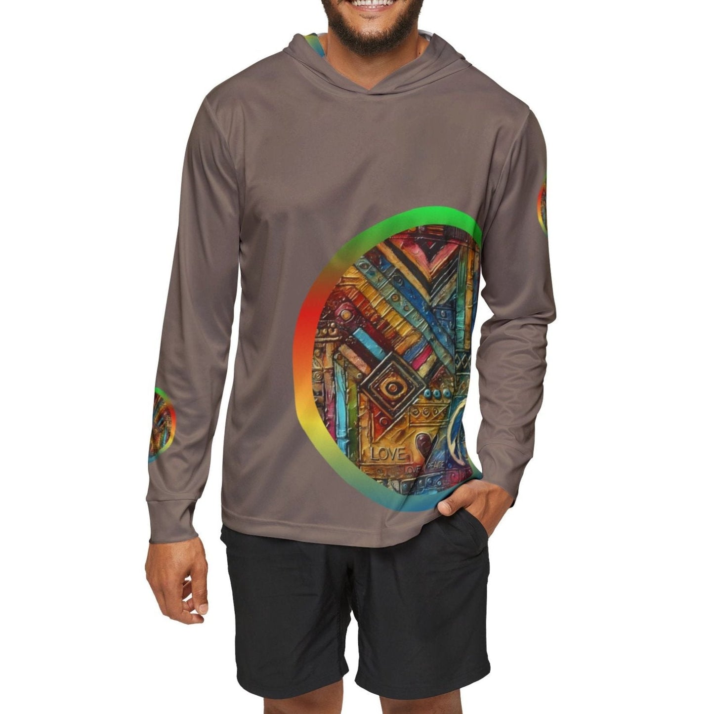 Men's Sports Warmup Hoodie (African Abstract Print)