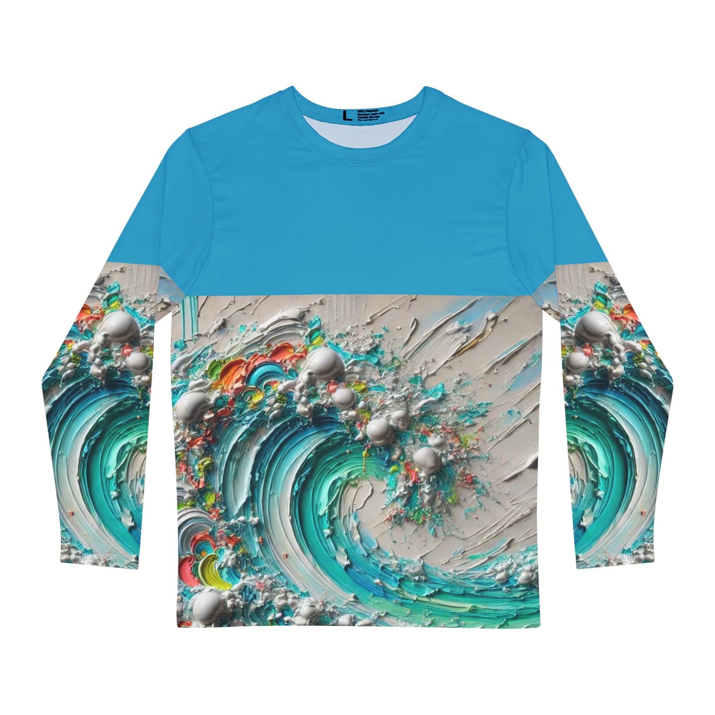 Men's Brushed Polyester Long Sleeve Shirt (AOP) Abstract Paint Print