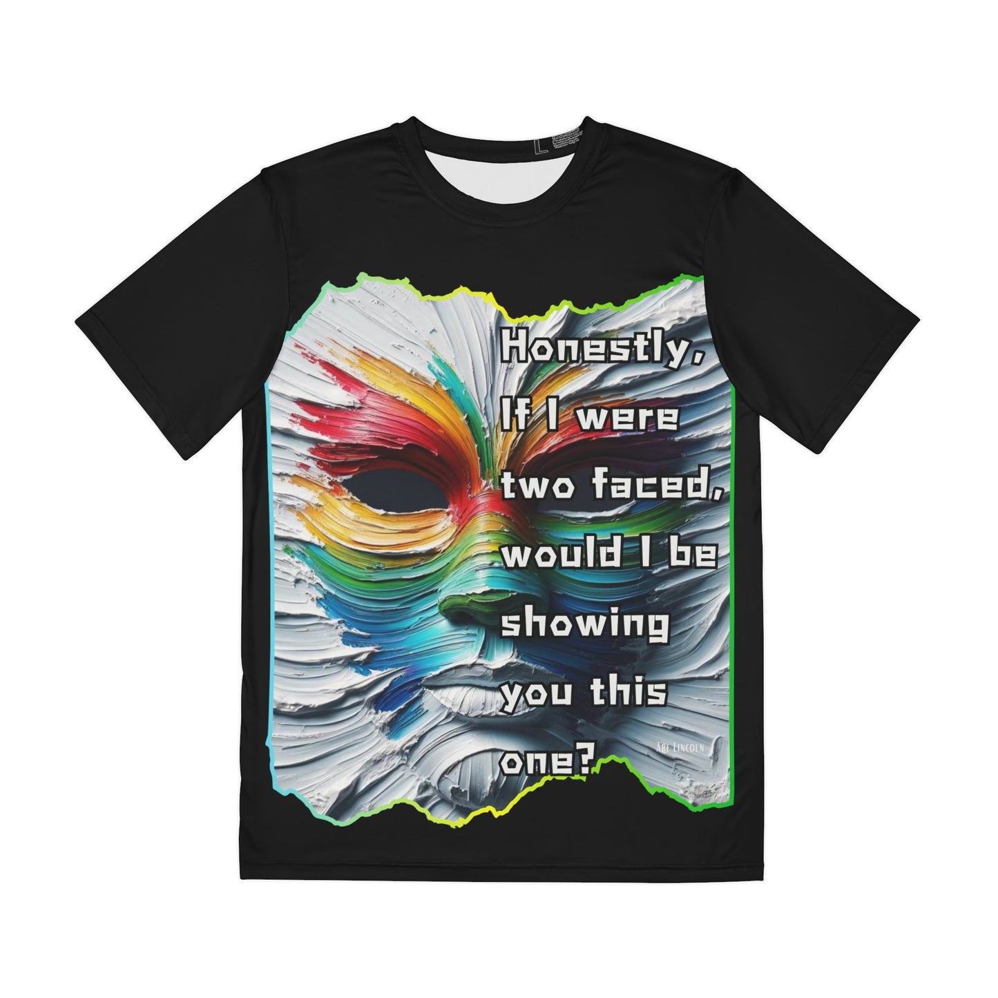 Men's Brushed Polyester Short Sleeve Tee (AOP), "Two Faced"