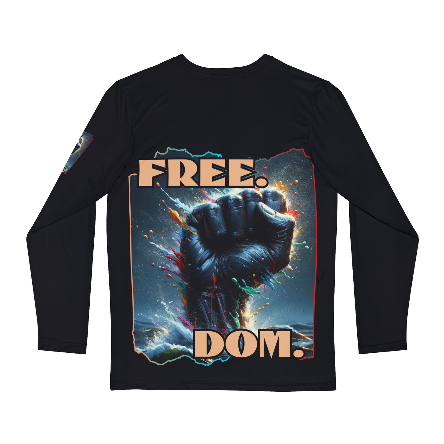 Men's Brushed Polyester Long Sleeve Shirt (AOP) "FREE.DOM."