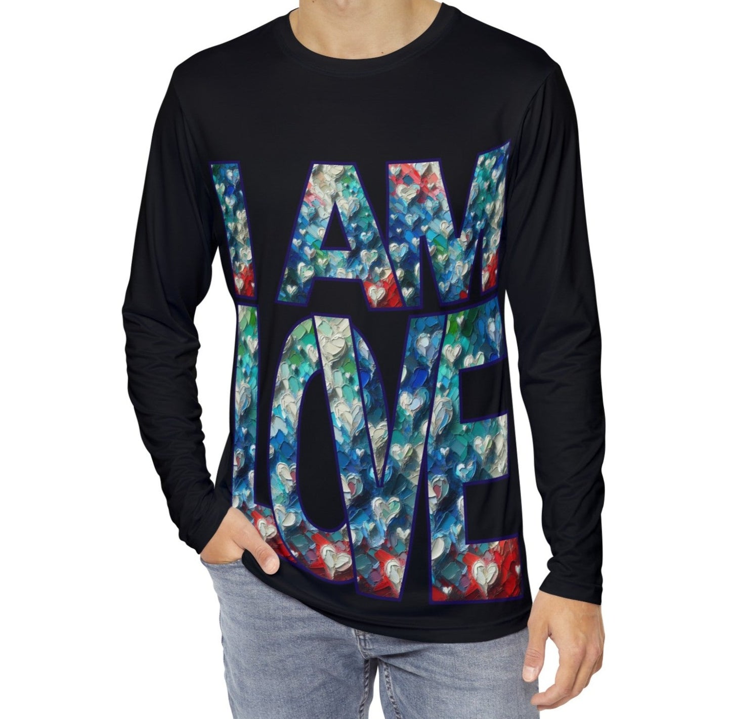 Men's Long Sleeve Shirt (AOP) "I Am Love"