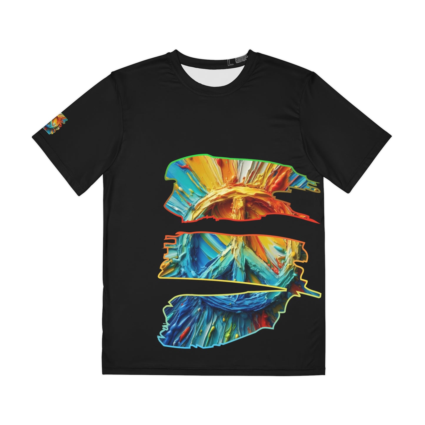 Men's Brushed Polyester Short Sleeve Tee (AOP), "PEACE"