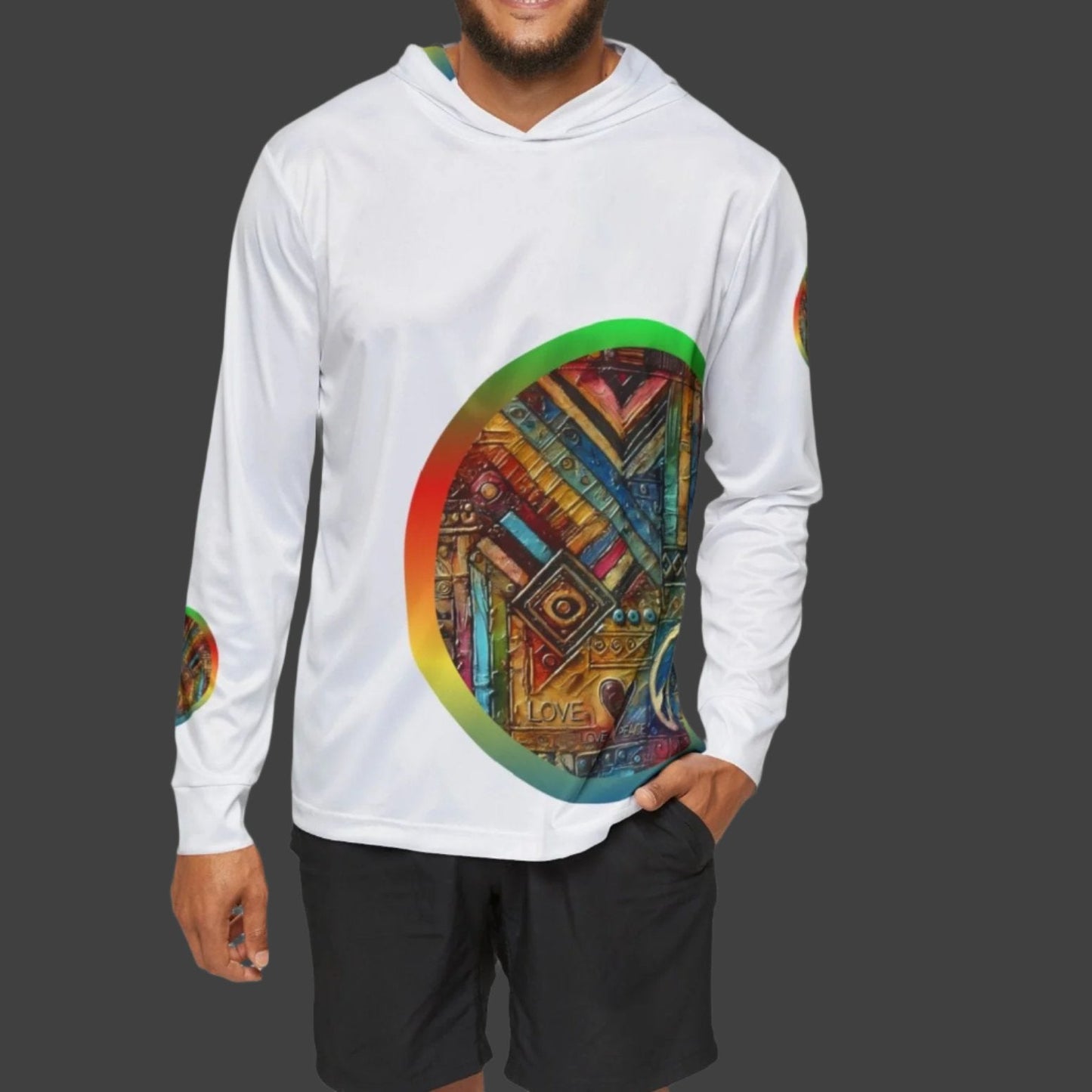 Men's Sports Warmup Hoodie (African Abstract Print)