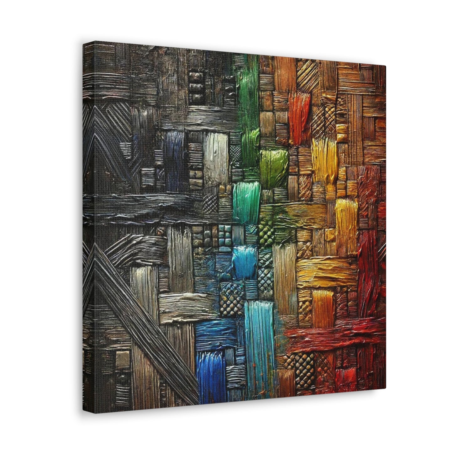 Art Print, African Print, Black Power, Abstract Oil Finish, Unity, One Love, Canvas Gallery Wrap