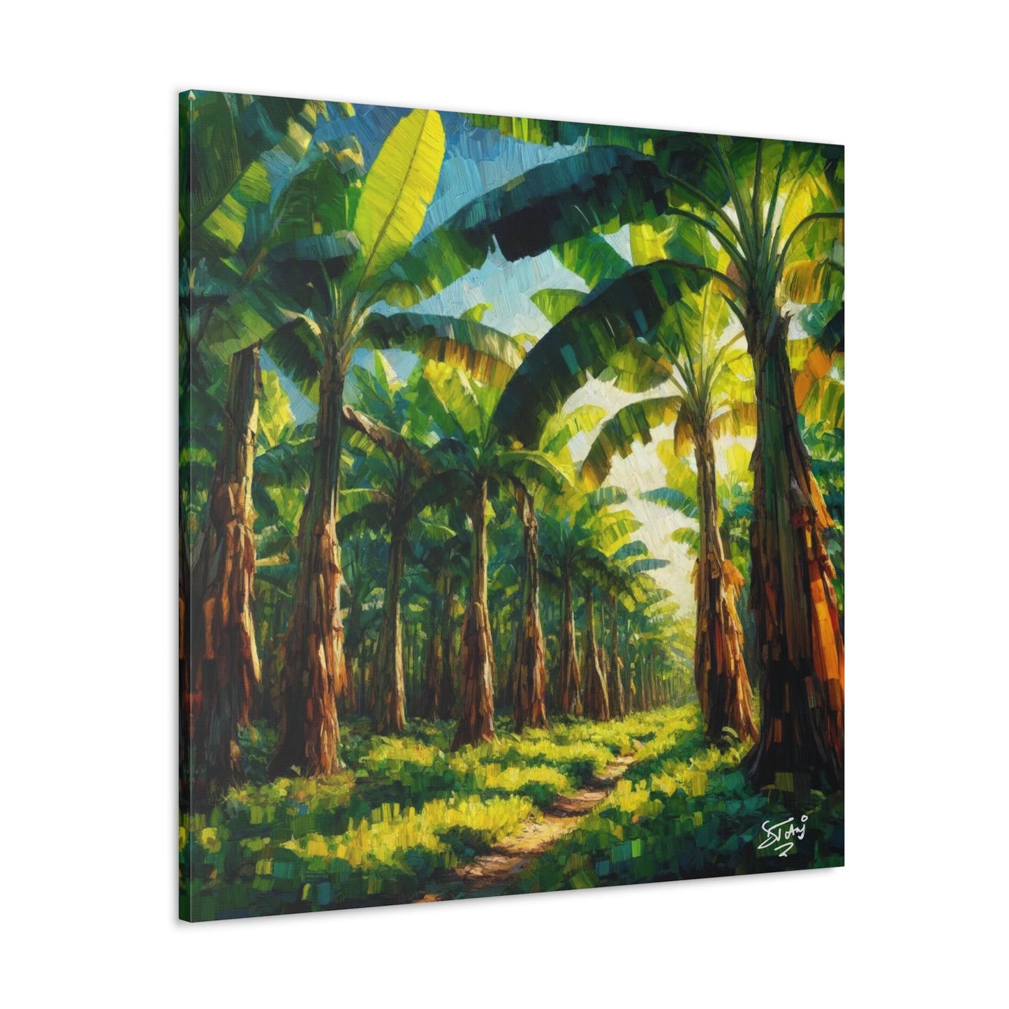 Art Print, Banana Tree Farm, Jamaica, West Indian Art, Canvas Gallery Wraps