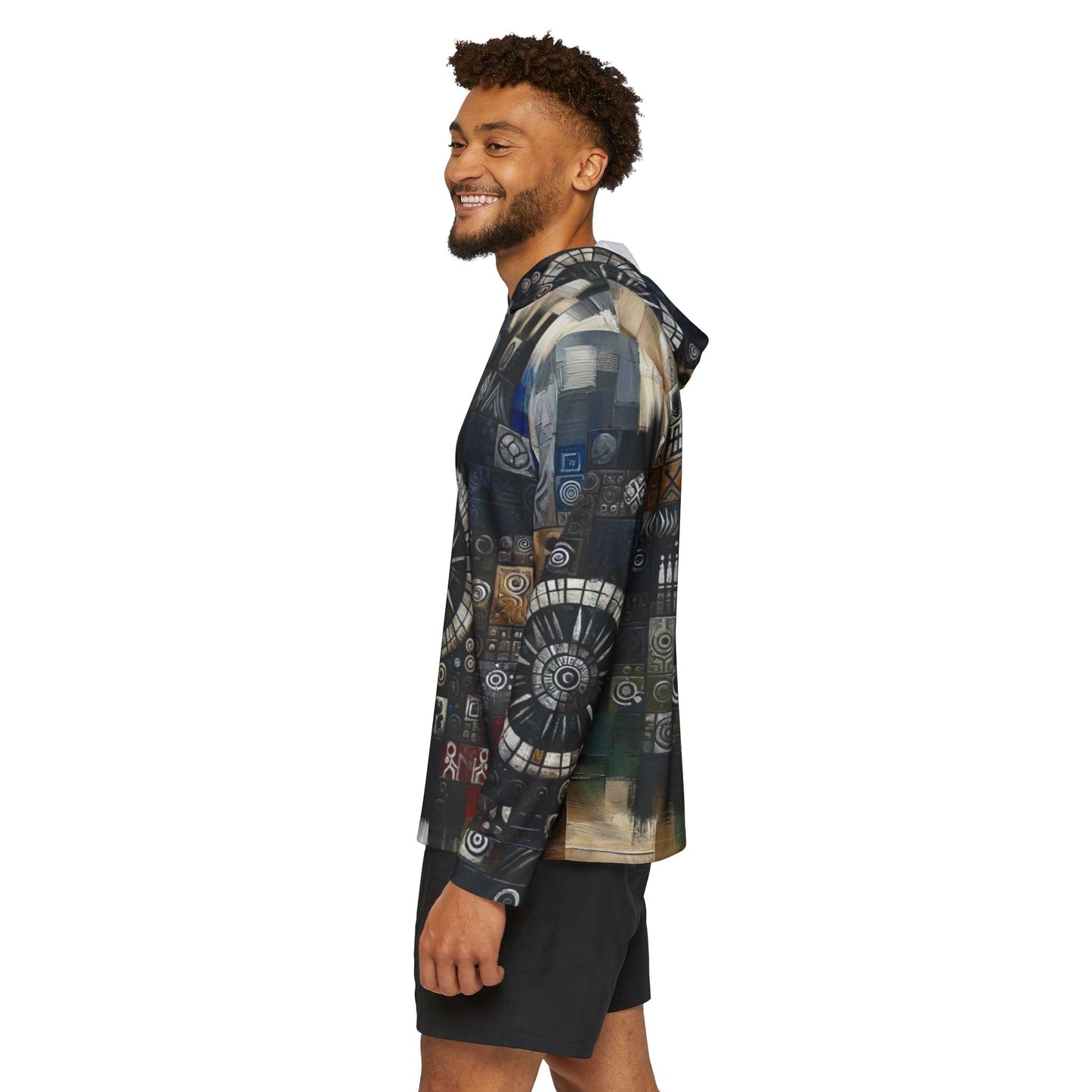 Men's Sports Warmup Hoodie (AOP), African Abstract Print