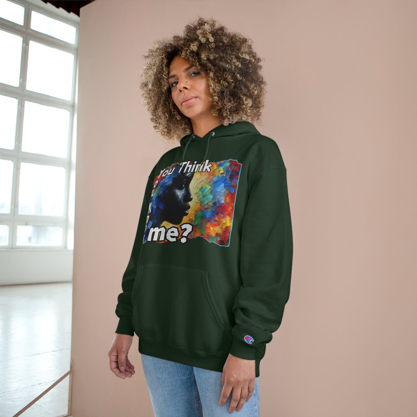 Champion Hoodie "You Think You Know Me" Inclusion, Anti-Racism, Racial Justice, One Love, Unity, Diversity, Immigrant Outsiders, Caribbean Culture, FashionWithPurpose, ConsciousClothing, Cultural Identity, Black Inspiration Empowerment