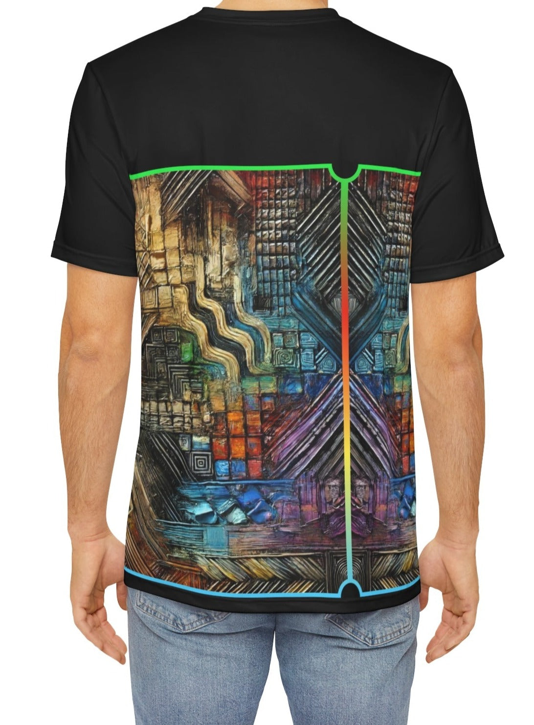 Men's Brushed Polyester Short Sleeve Tee (AOP), "Abstract African Print"