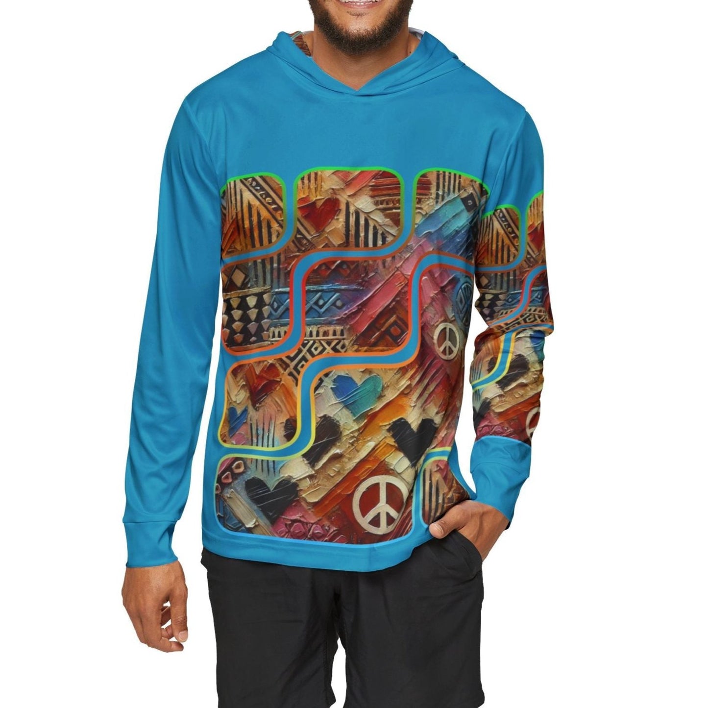 Men's Sports Warmup Hoodie "African Abstract Print"