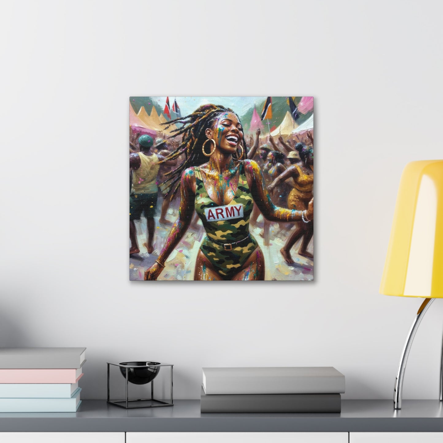 Art Print of Jouvert Morning#2, Afro-Caribbean Woman, Oil Finish, West Indian Ethnicity, Cultural, Heritage, Canvas Gallery Wraps