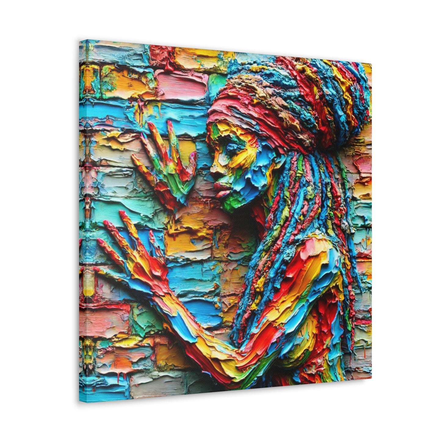 Art Print, Afro-Caribbean Woman, "Tryin' to Be Invisible" Abstract Oil Finish, West Indian Ethnicity, Cultural, Heritage, Abstract, Canvas Gallery Wrap