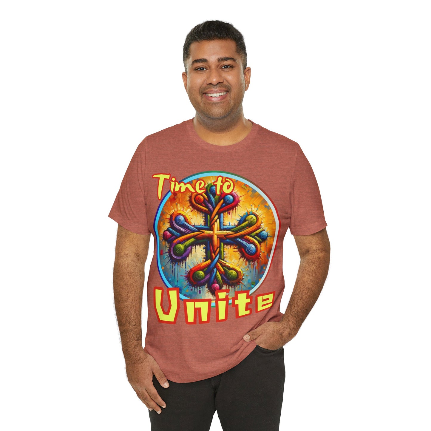 Unisex Jersey Short Sleeve Tee, "Time to Unite" Self-Awareness, Unity, Inclusion, Anti-Racism, One Love, Inclusion, DEI, Diversity