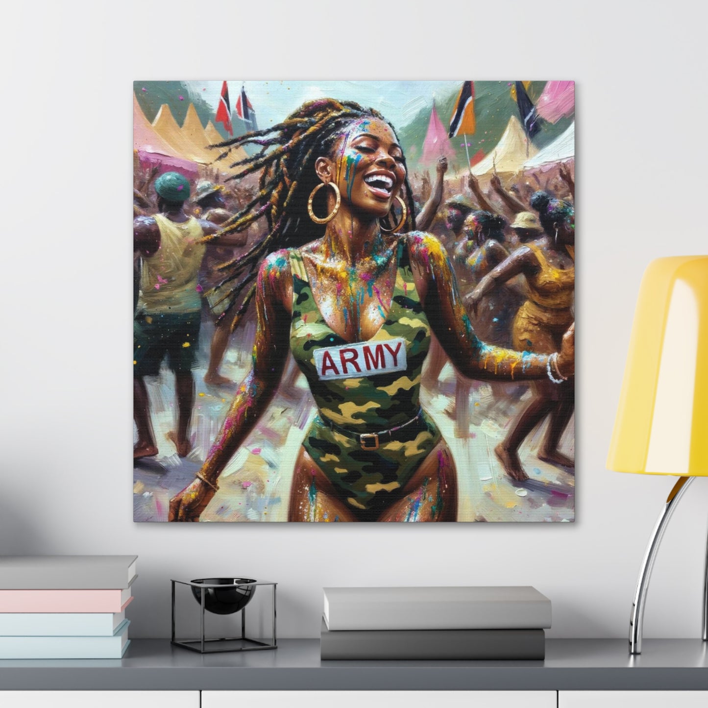 Art Print of Jouvert Morning#2, Afro-Caribbean Woman, Oil Finish, West Indian Ethnicity, Cultural, Heritage, Canvas Gallery Wraps