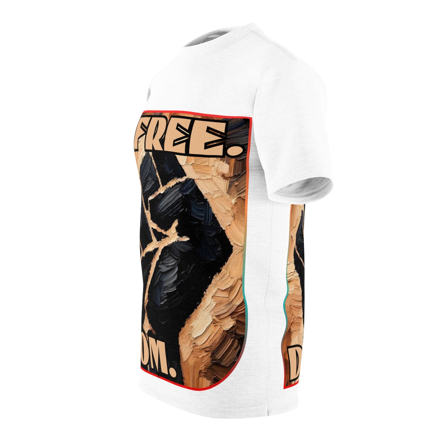 Unisex Cut & Sew Tee (AOP), "FREE.DOM."