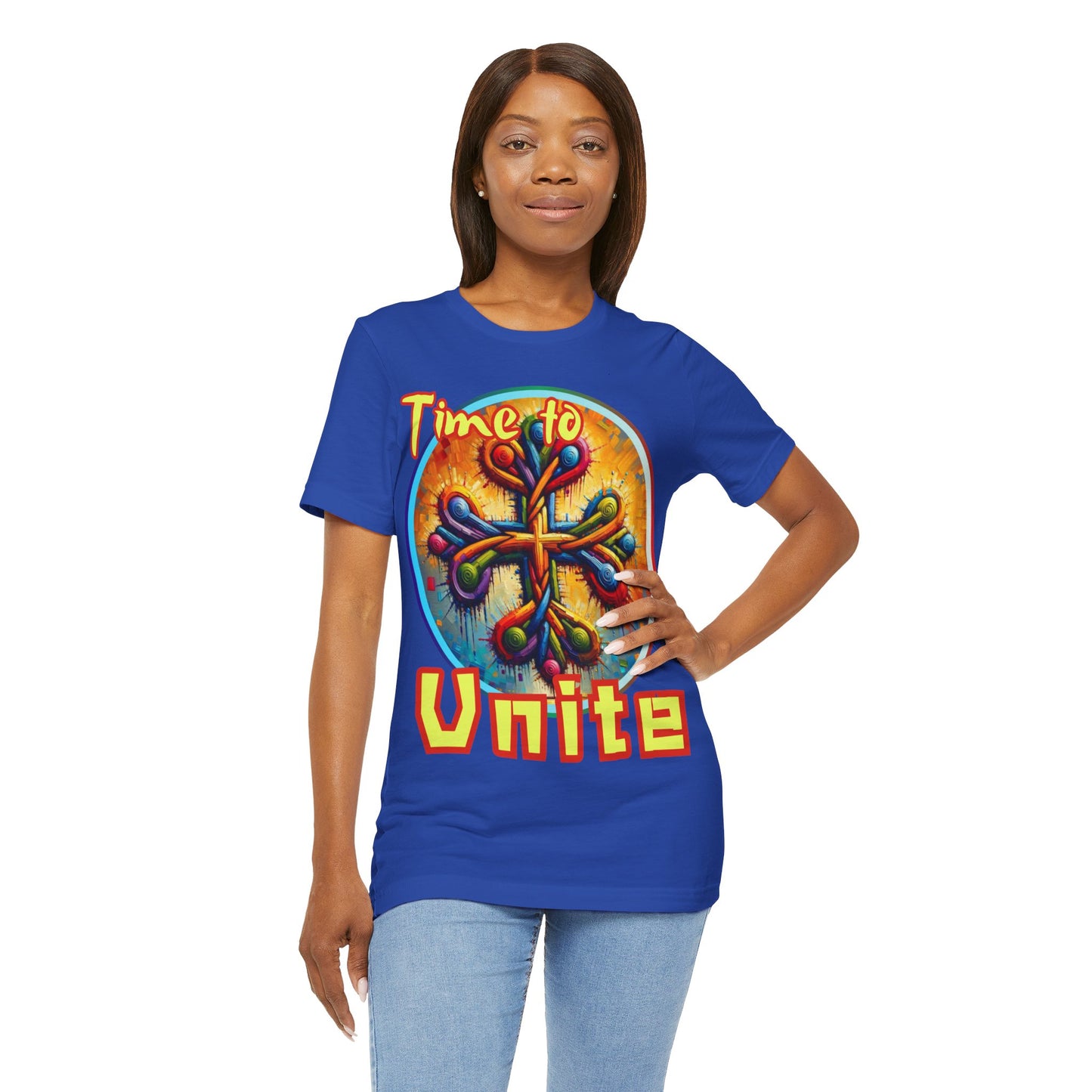 Unisex Jersey Short Sleeve Tee, "Time to Unite" Self-Awareness, Unity, Inclusion, Anti-Racism, One Love, Inclusion, DEI, Diversity