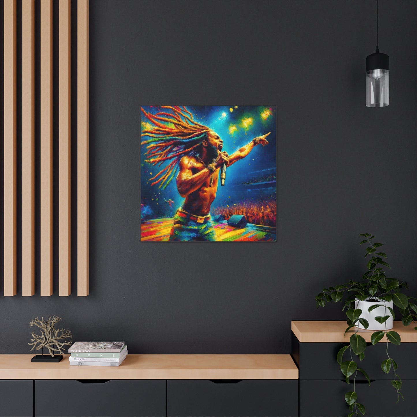 Art Print, Soca Artist, Oil Finish, West Indian Ethnicity, Cultural, Heritage, Semi-Abstract, Canvas Gallery Wrap