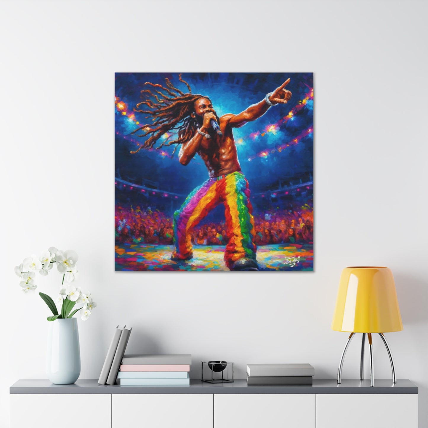 Art Print, Soca Artist, Oil Finish, West Indian Ethnicity, Cultural, Heritage, Abstract, Canvas Gallery Wrap