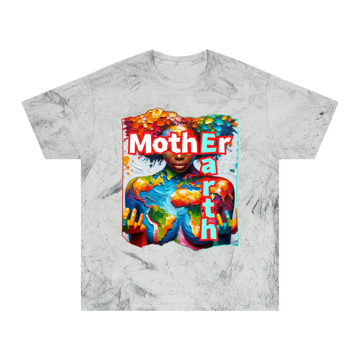 Unisex Color Blast T-Shirt "Mother Earth" Anti-Racism, Black Consciousness, Black Pride, One Love, Inclusion Diversity, Immigrant Outsiders, Togetherness, FashionWithPurpose, Conscious Clothing, Cultural Identity, Black Inspiration Empowerment