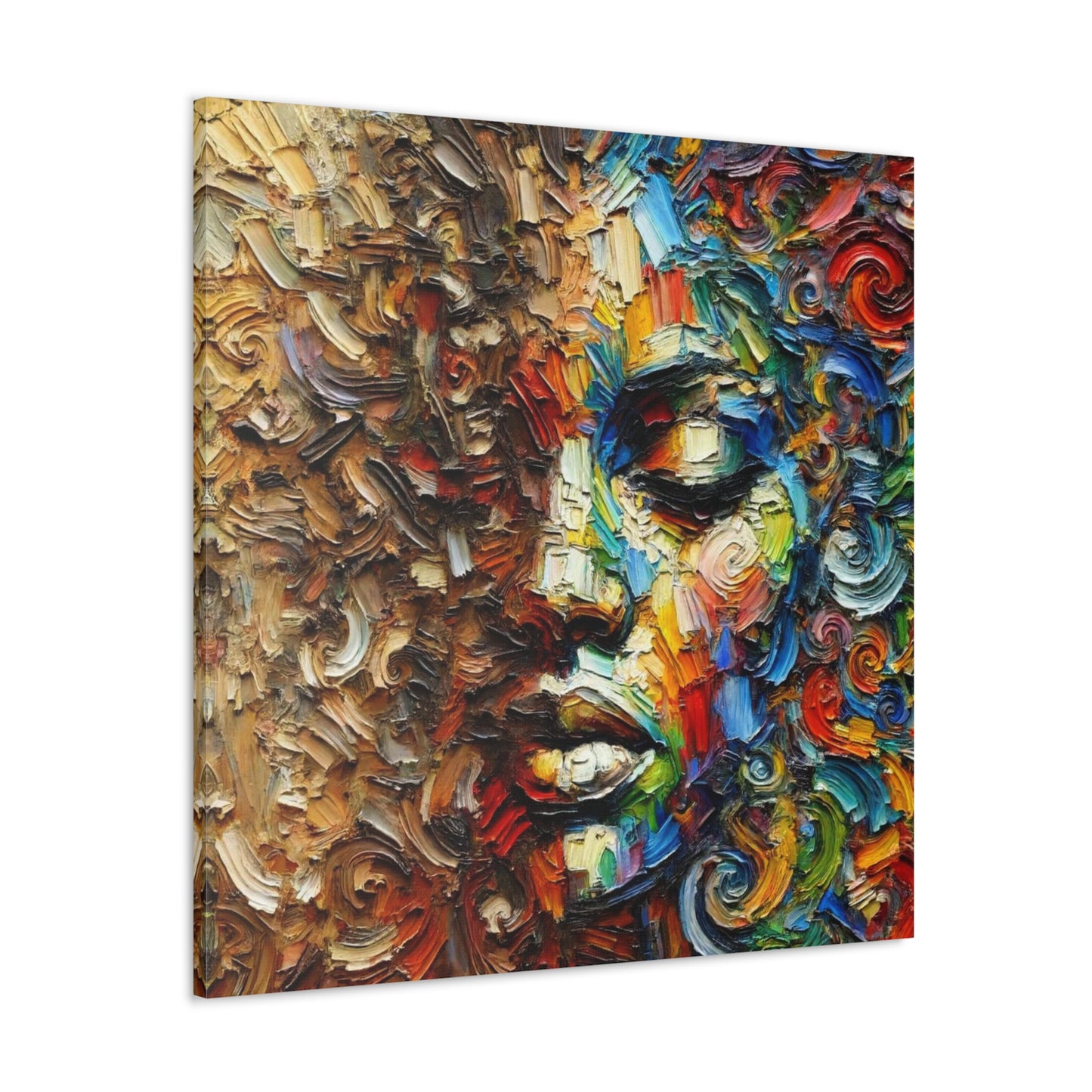 Art Print, African Woman "In Abstraction," Black Roots, Oil Finish, Unity, One Love, Abstract, Canvas Gallery Wrap