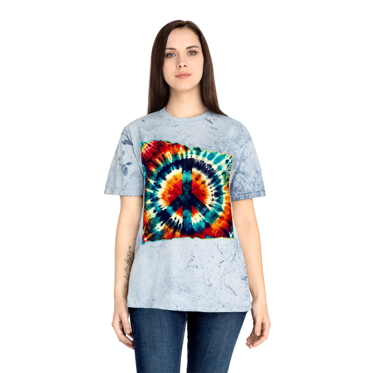 Unisex Color Blast T-Shirt "Peace" One World, Self-Love, Anti-Racism, One Love, Unity, Inclusion, Diversity, Immigrant Outsiders, Cultural Identity, Black Excellence Empowerment Inspiration, FashionWithPurpose, ConsciousClothing