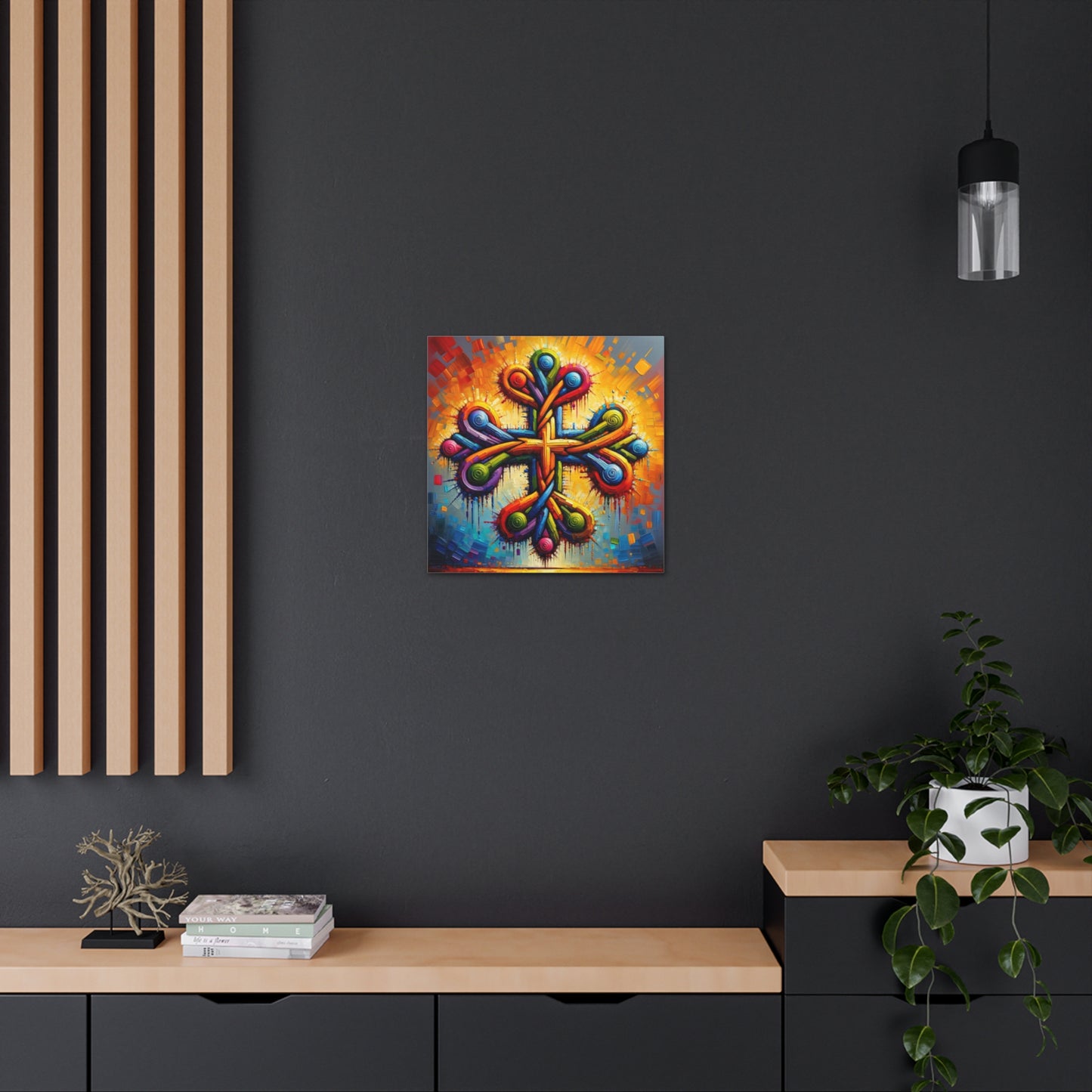 Art Print, "African Unity" Oil Finish, Abstract, One Love, West Indian Ethnicity, Cultural, Heritage, Semi-Abstract, Canvas Gallery Wrap