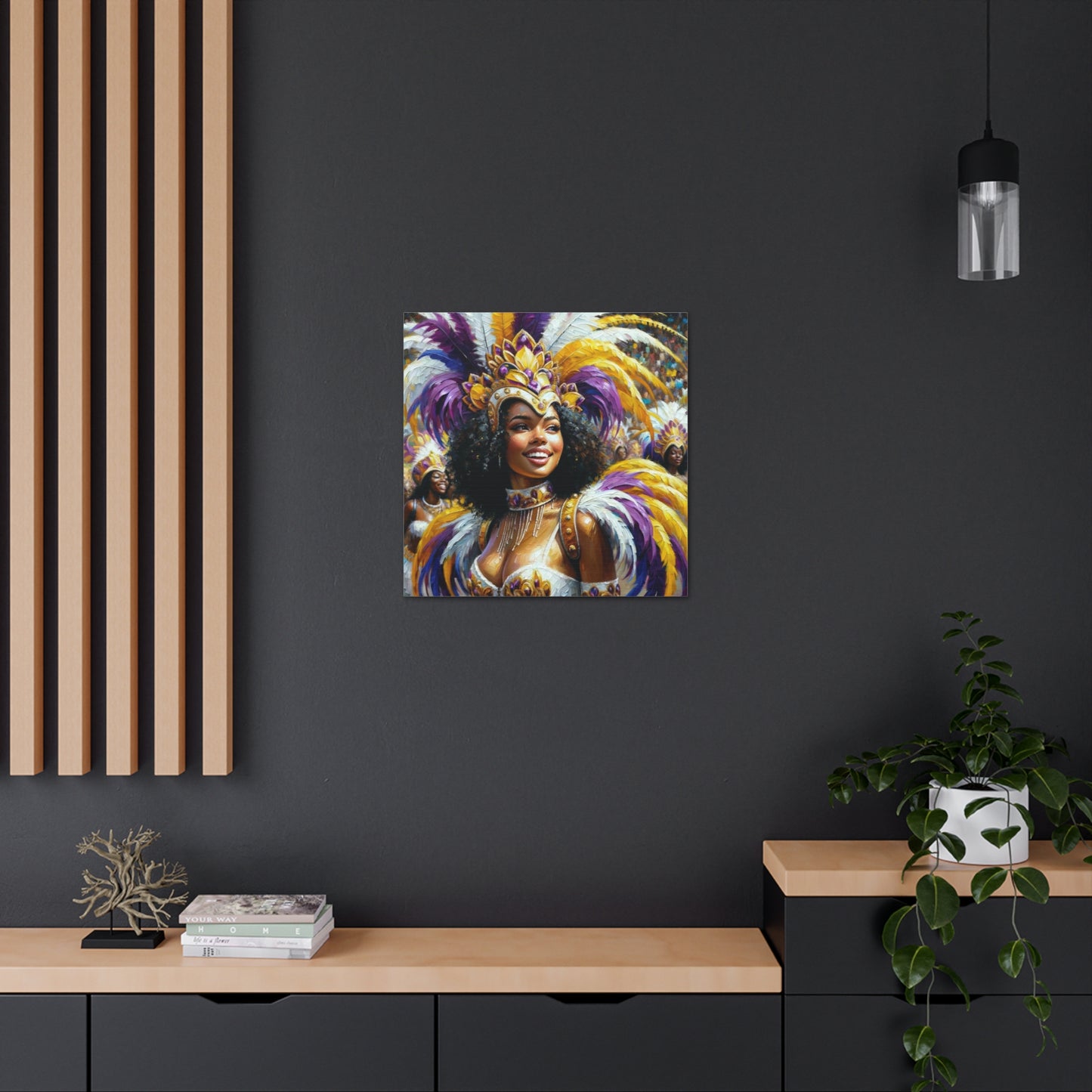 Art Print#10 of Trini Masquerader, Carnival, Oil Finish, West Indian Ethnicity, Cultural, Heritage, Art, Black Woman, Canvas Gallery Wraps