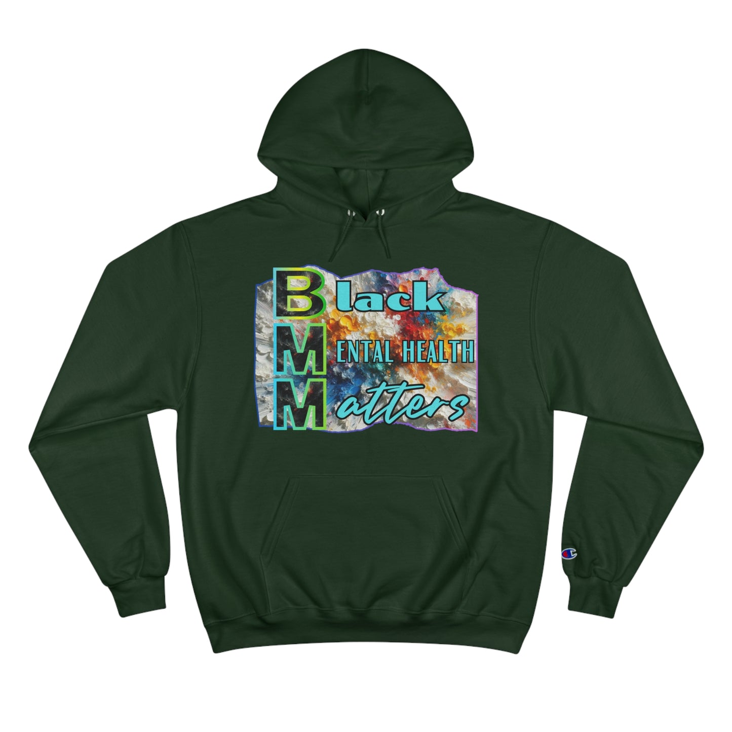 Champion Hoodie, "Black Mental Health Matters" Inclusion, Anti-Racism, Racial Justice, One Love, Unity, Diversity, Immigrant Outsiders, Caribbean Culture, FashionWithPurpose, ConsciousClothing, Cultural Identity, Black Inspiration Empowerment