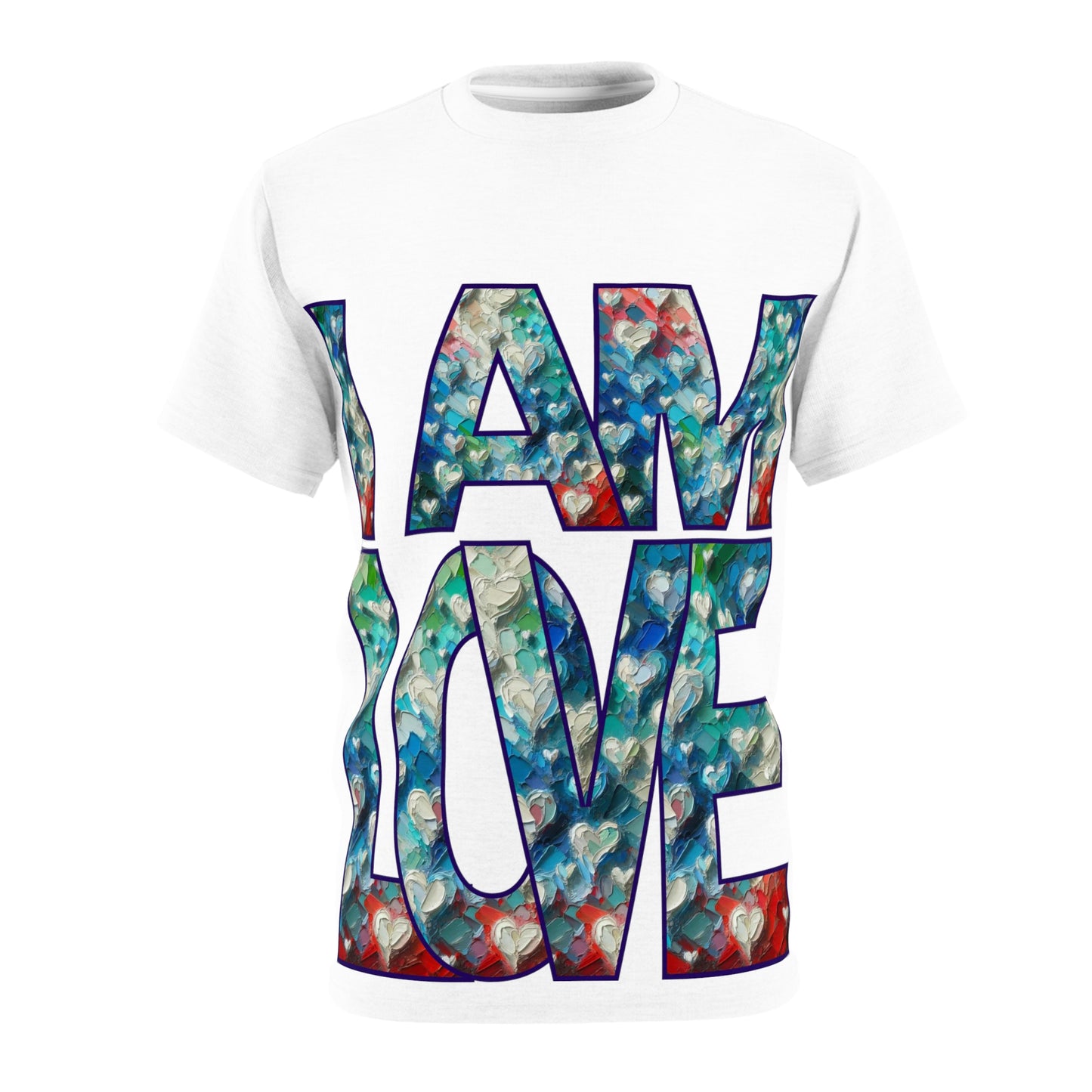 Unisex Cut & Sew Tee (AOP), "I Am Love"