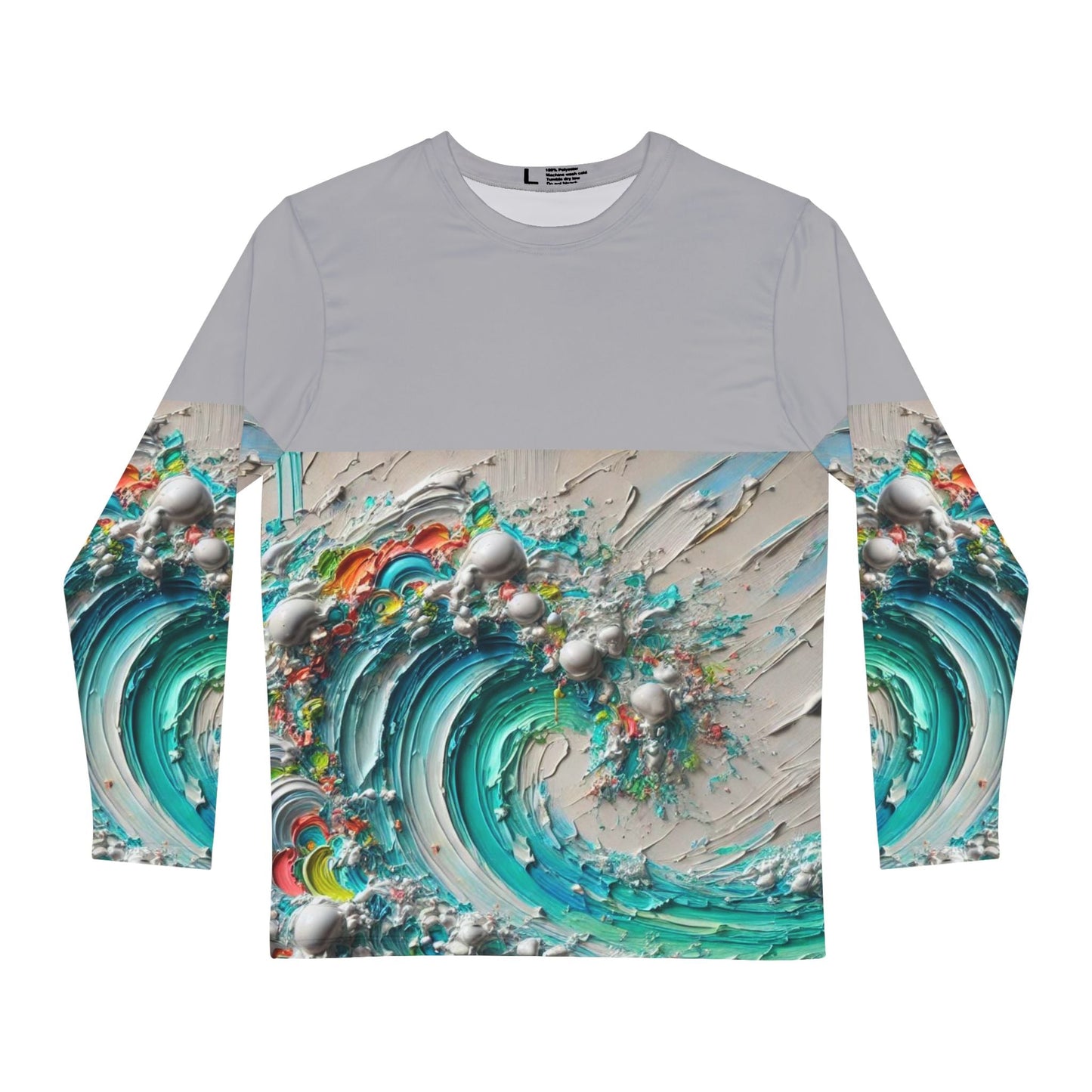 Men's Brushed Polyester Long Sleeve Shirt (AOP) Abstract Paint Print