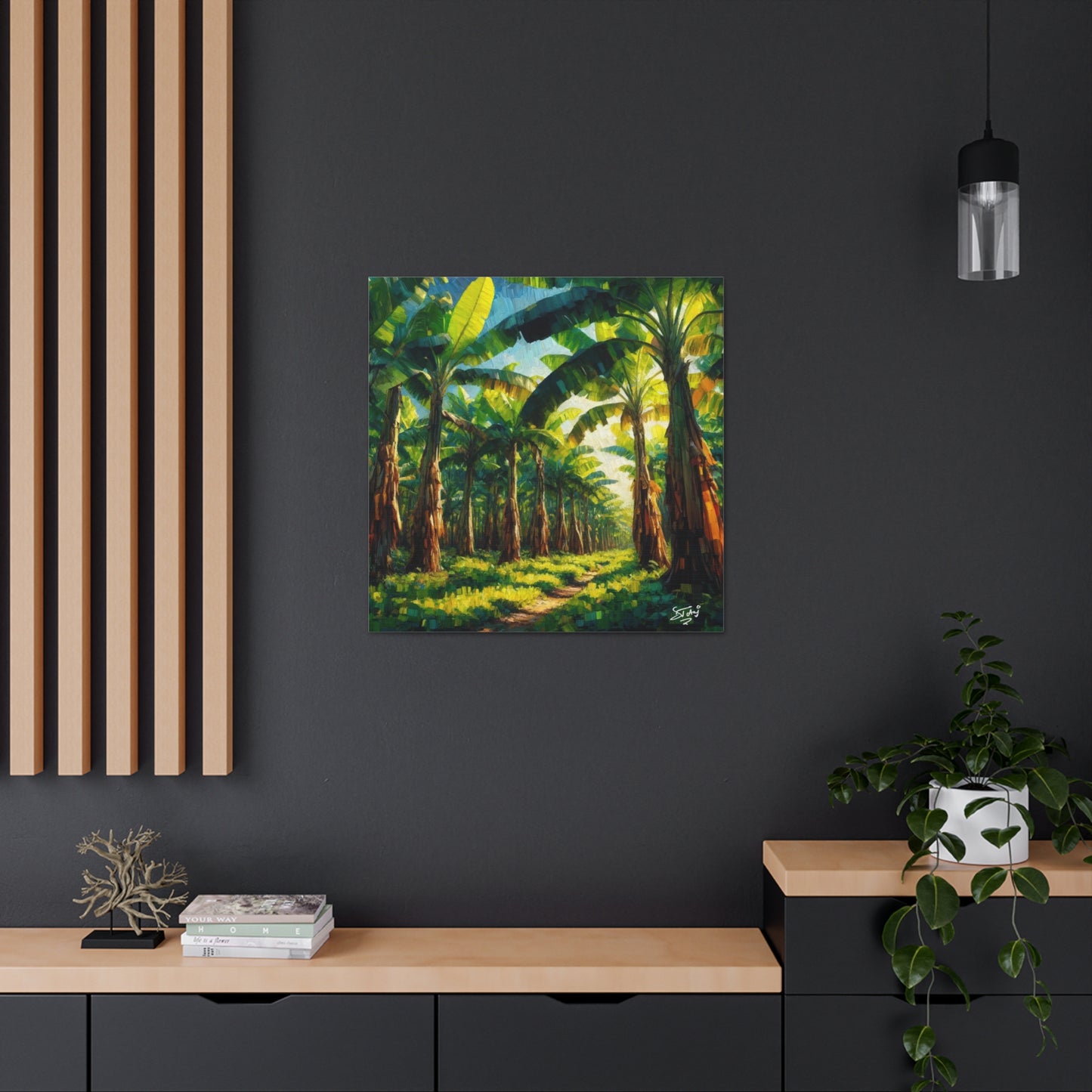 Art Print, Banana Tree Farm, Jamaica, West Indian Art, Canvas Gallery Wraps