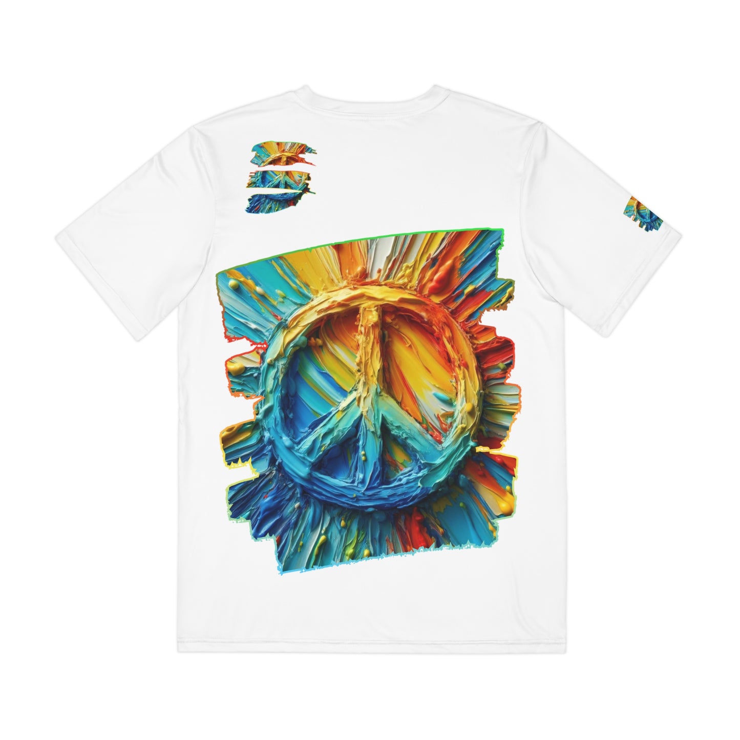 Men's Brushed Polyester Short Sleeve Tee (AOP), "PEACE"