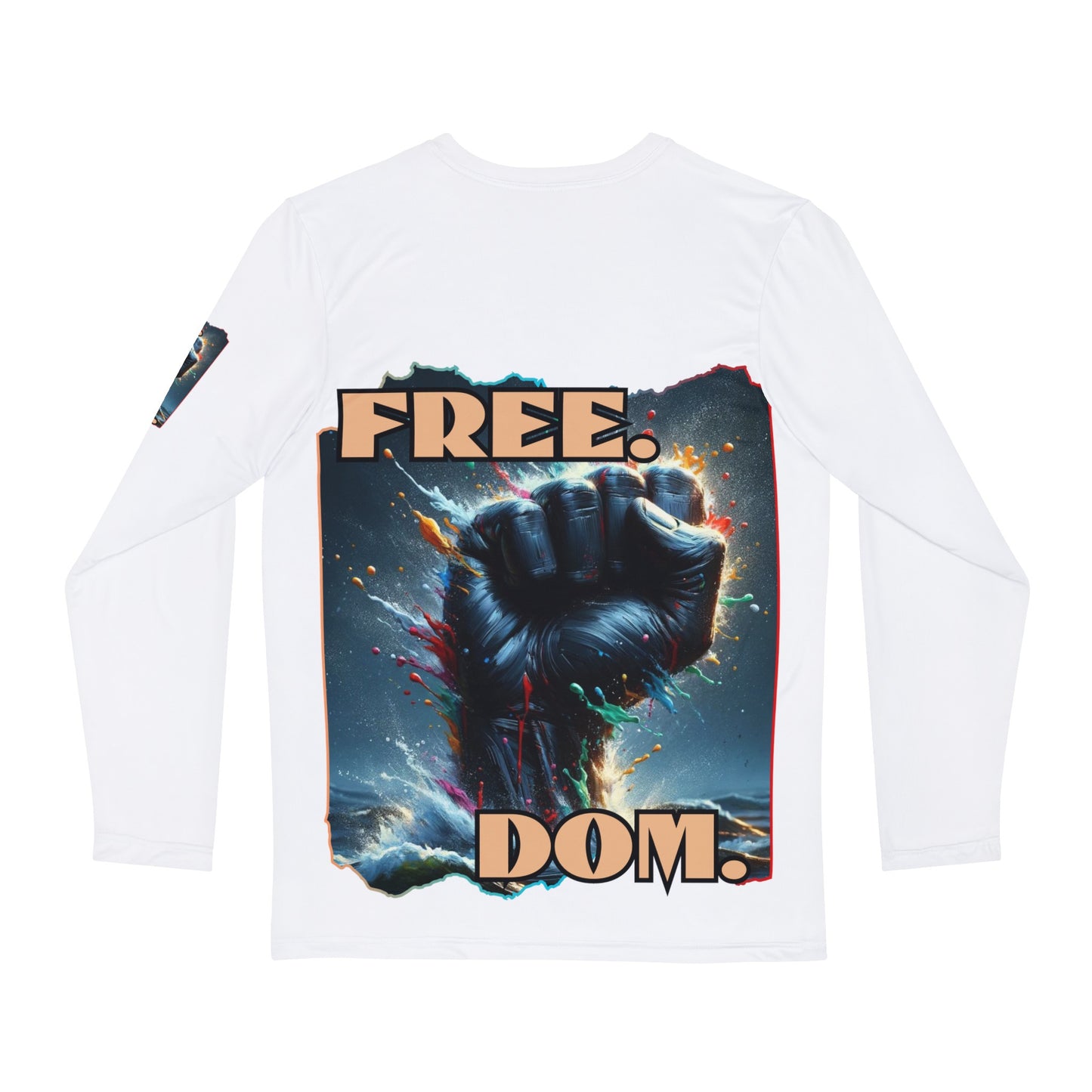 Men's Brushed Polyester Long Sleeve Shirt (AOP) "FREE.DOM."