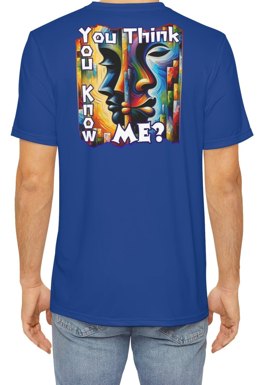 Men's Brushed Polyester Short Sleeve Tee (AOP), "You Think You Know Me?"