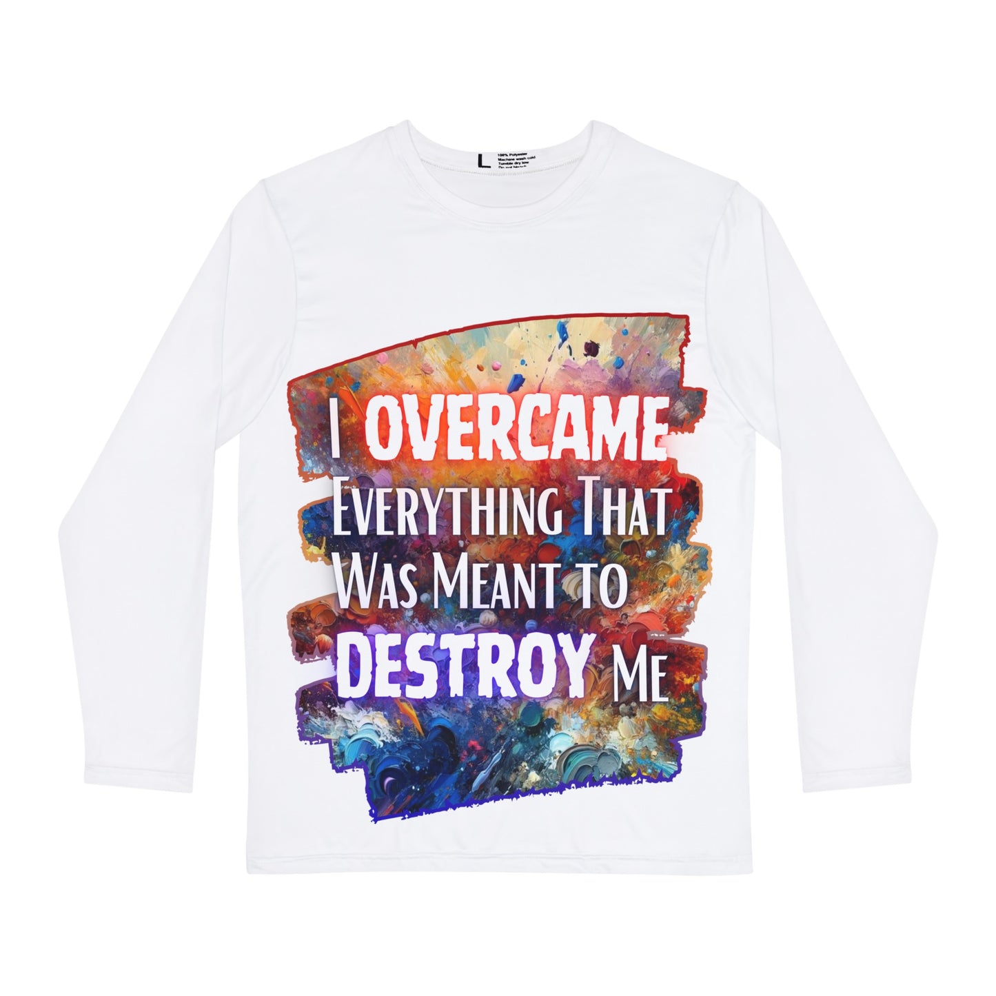 Men's Brushed Polyester Long Sleeve Shirt (AOP) "I Overcame Everything..."