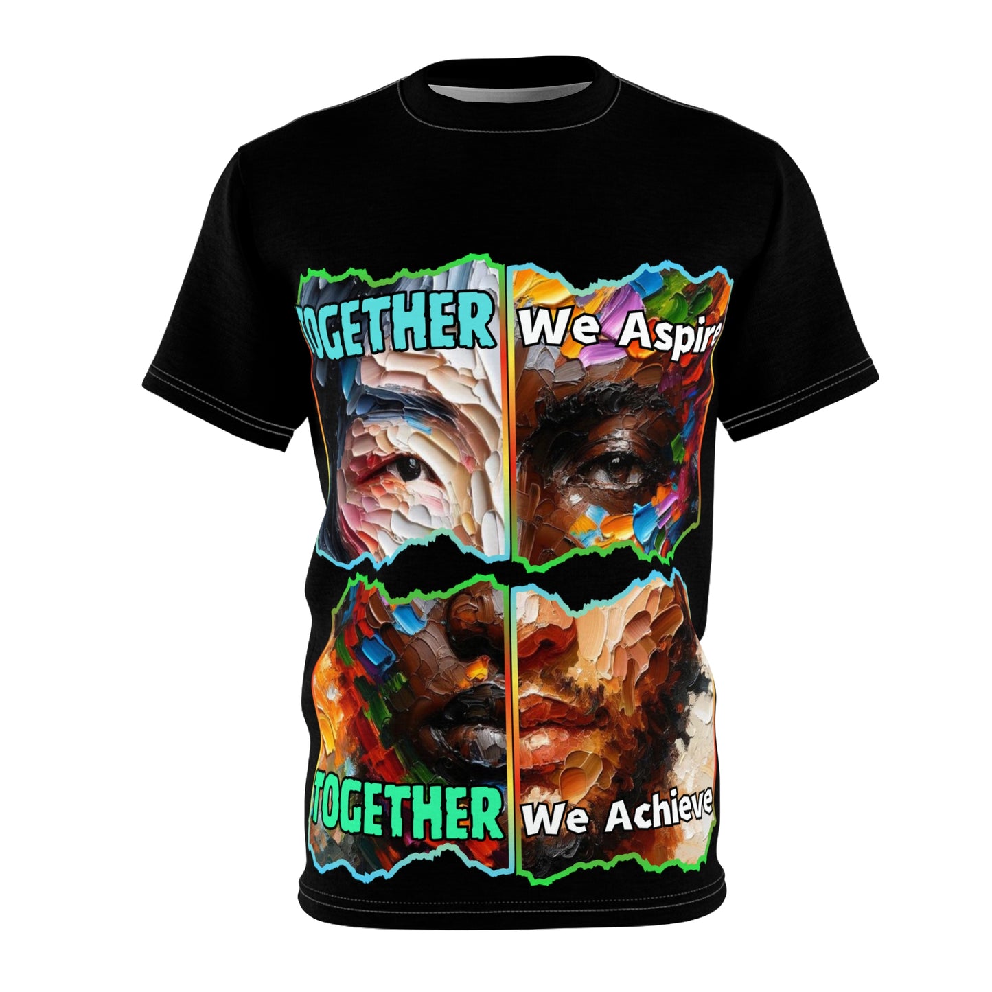 Unisex Cut & Sew Tee (AOP), "Together We Aspire., Together We Achieve"